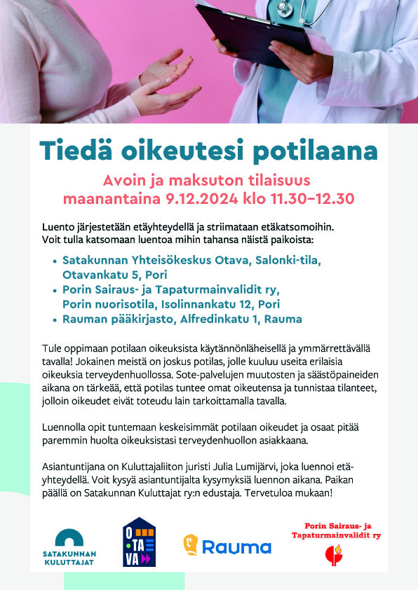 Tieda oikeutesi potilaana 9.12